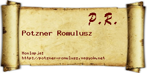 Potzner Romulusz névjegykártya